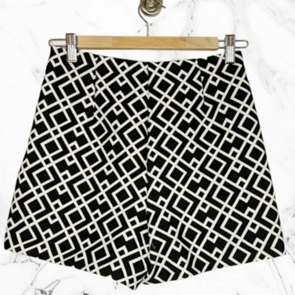 Zara Basic Cream/Black Geometric Pattern High Wai… - image 2